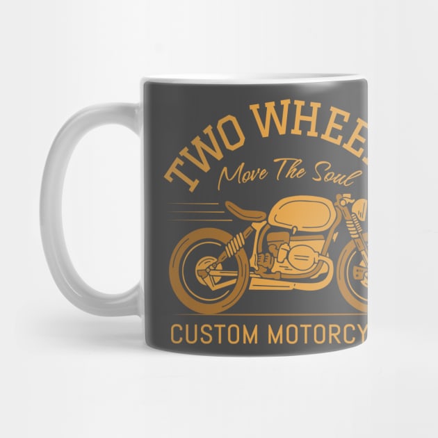 Two wheels motorcycle retro design by noorshine